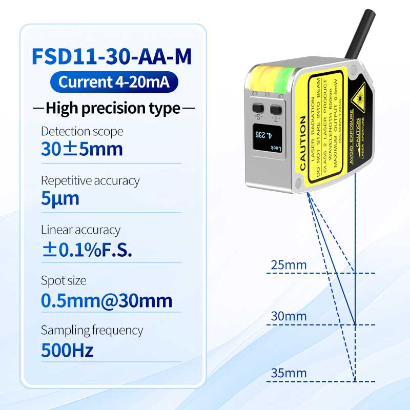 FSD11-30-AA-M Penderia Anjakan Laser 0.01mm berketepatan tinggi