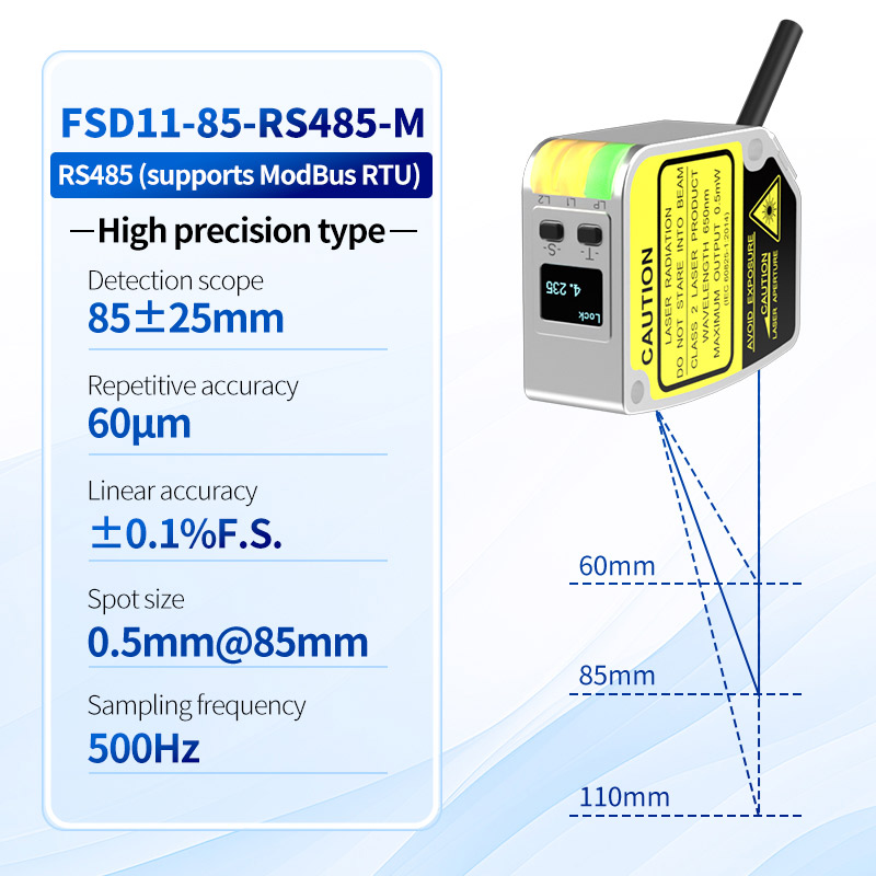Sensor anjakan laser 0.01mm ketepatan tinggi